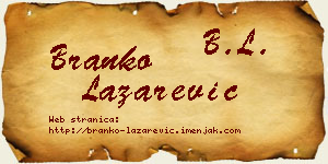 Branko Lazarević vizit kartica
